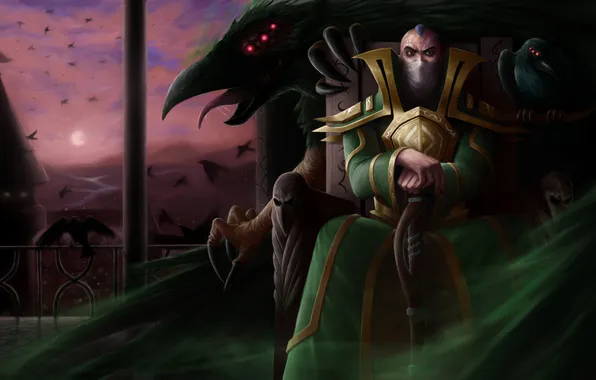 Picture monster, art, male, the throne, league of legends, swain