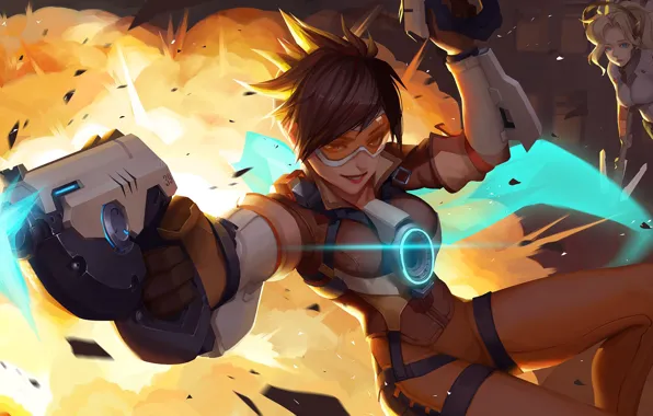 Wallpaper Game, Blizzard Entertainment, Overwatch, Tracer for mobile and  desktop, section игры, resolution 3839x1803 - download