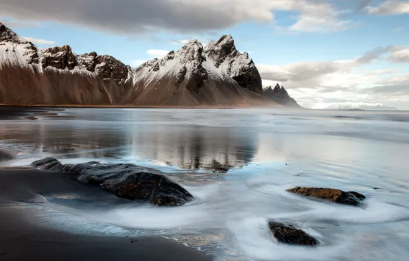 Landscape, mountains, ice, Iceland, Auster-Skaftafellssysla