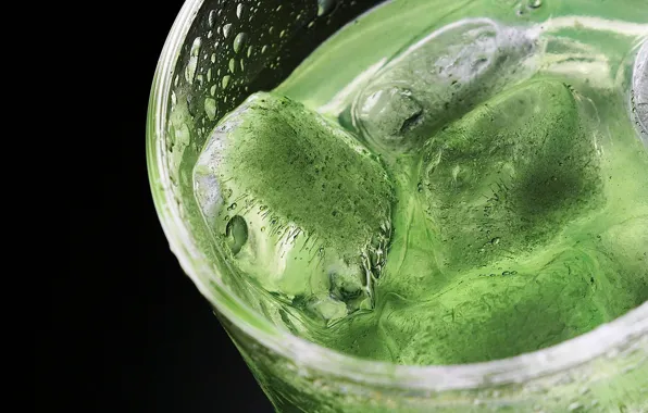 Green, Glass, Ice, cocktail