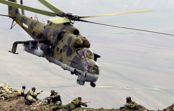 Picture the sky, flight, war, mi-24p