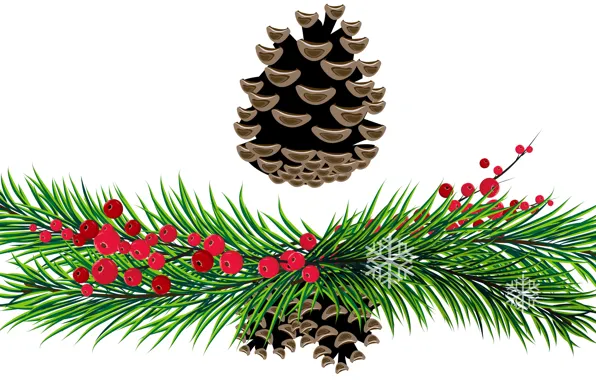 Bump, vector graphics, spruce branches