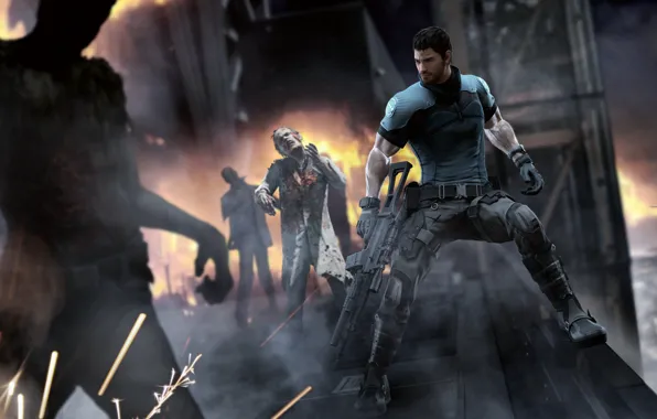 Fiction, infection, machine, zombies, male, biohazard, Resident Evil, capcom