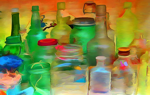 Glass, rendering, paint, figure, color, vector, tube, bottle