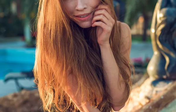Face, smile, hair, Girl, figure, beautiful, Lyuda