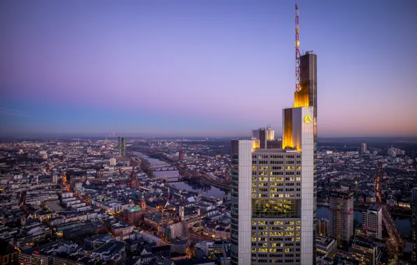 View, skyscrapers, Germany, panorama, bridges, Germany, Frankfurt am main, Frankfurt am Main