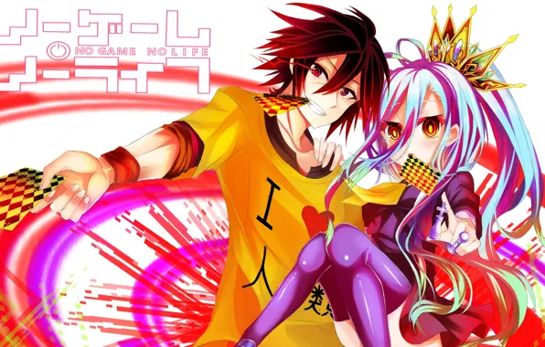 Anime, art, girl, guy, two, No Game No Life