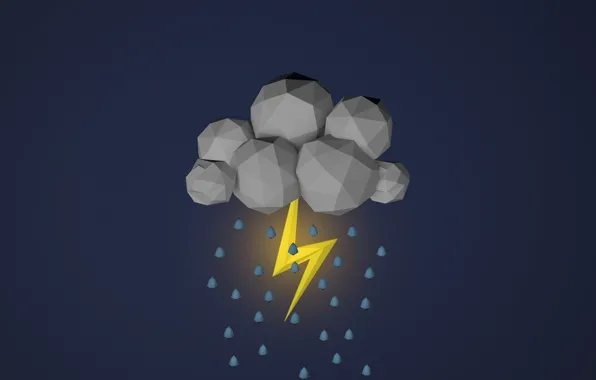 Picture lightning, cloud, clouds, polygon