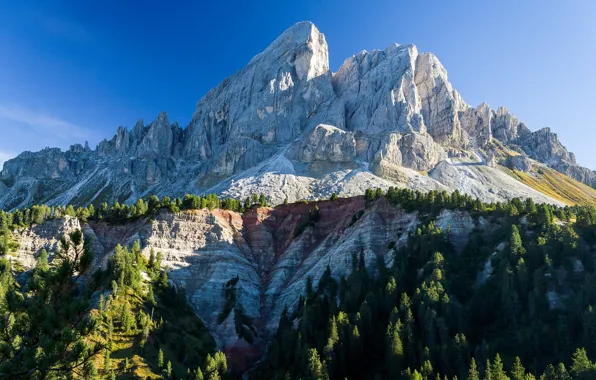 Mountains, nature, blue sky