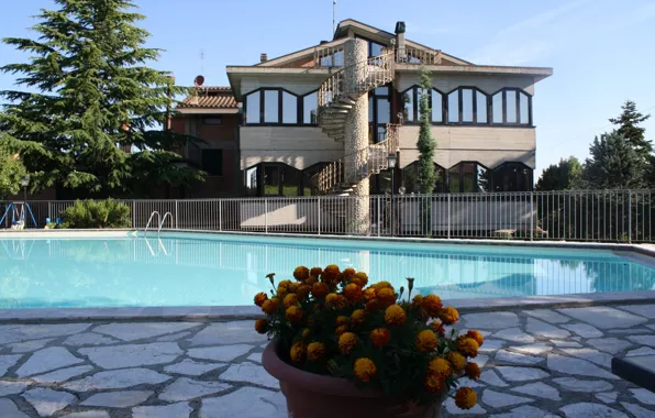 Villa, pool, Italy, architecture, Montepulciano, Villa Ambra