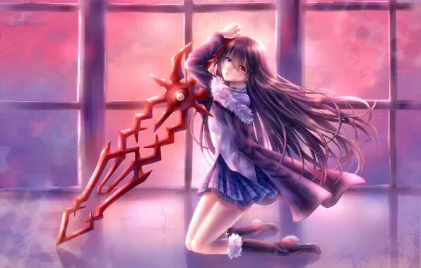 Girl, light, the wind, sword, window, heterochromia