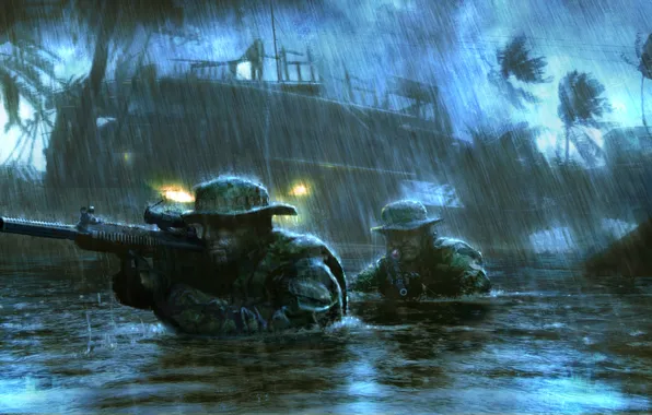 Rain, swamp, soldiers, medal of honor, Medal of Honor Warfighter