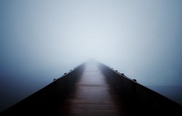 Picture void, bridge, fog, weather, Mood