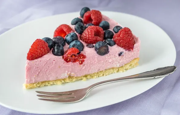 Berries, raspberry, cake, blueberries, souffle