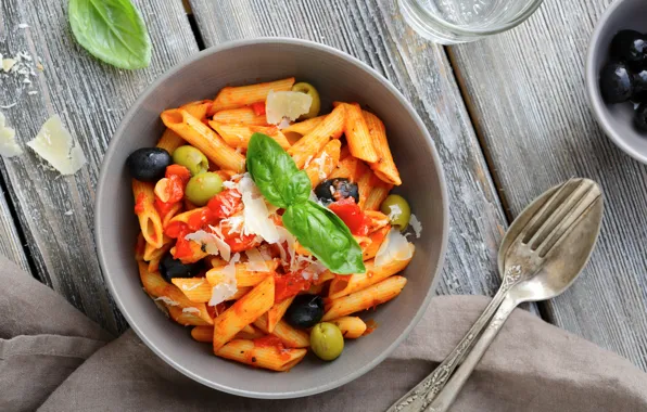 Food, olives, Parmesan, tomato, Basil, olive, pasta, parmesan