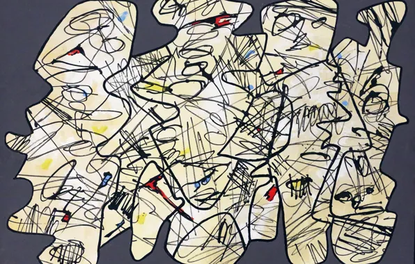 Picture style, picture, French artist, tachisme, Jean Dubuffet, By Number 19, art Brut, Jean Dubuffet