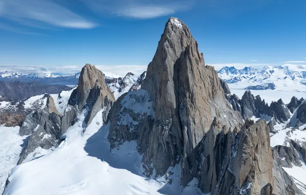 Landscape, mountains, snow