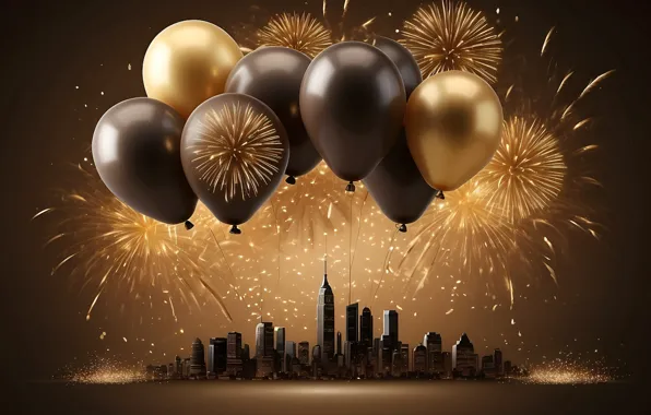 Balls, balloons, holiday, balls, Shine, salute, blue, Christmas