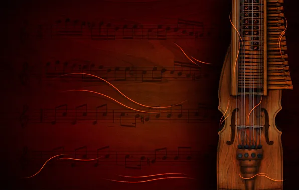 Picture notes, background, tool, violin