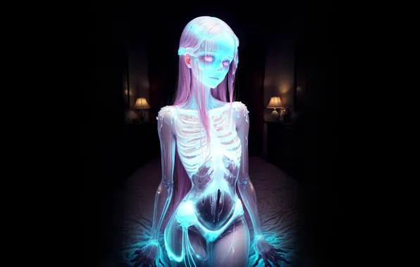 Lights, room, bed, Ghost