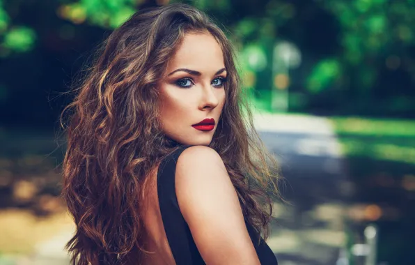 Picture look, face, background, model, hair, lipstick, beauty