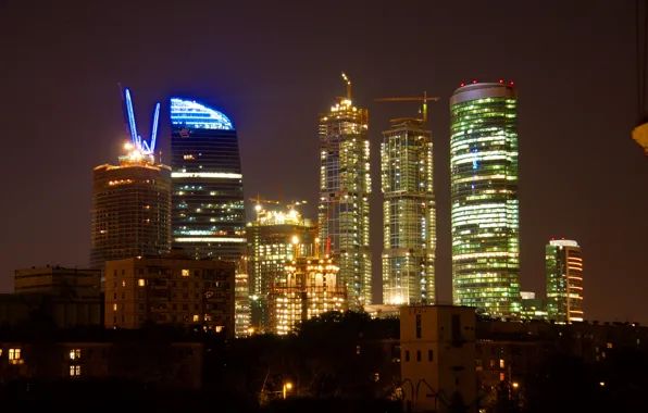 Night, Moscow, Moscow city, Moscow city