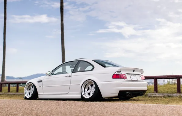 Auto, White, BMW, Machine, BMW, Day, Car, E46