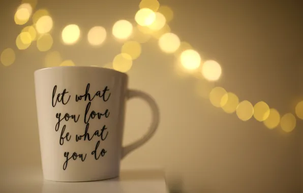 Picture text, the inscription, mug, Cup, bokeh