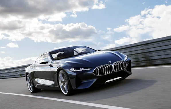 Picture road, movement, coupe, BMW, 2017, 8-Series Concept