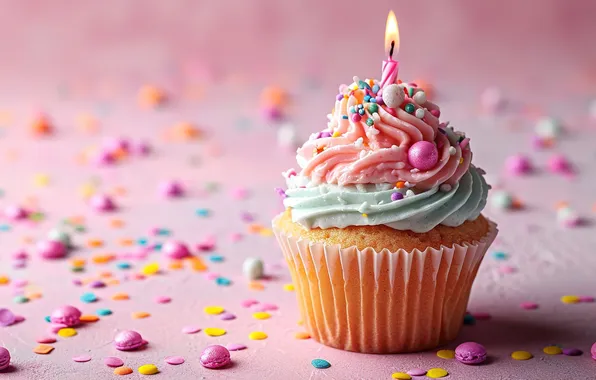 Colorful, happy, cake, candle, celebration, birthday, candle, Birthday