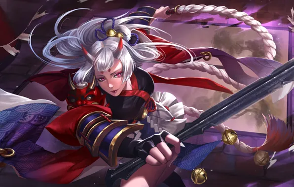 Girl, hair, MAG, Gladiator, Kusanagi, whip, Heroes of Newerth