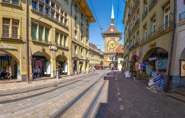 People, street, building, home, Switzerland, Switzerland, stores, Bern
