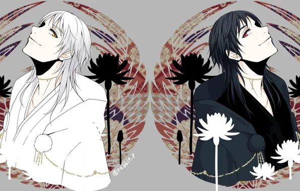 Circles, anime, art, guys, Touken Ranbu, Dance of swords