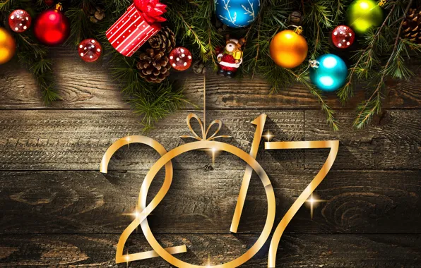 Decoration, balls, tree, New year, Board, Christmas, balls, bumps