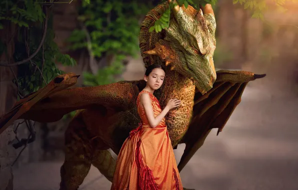 Each, mood, dragon, dress, friendship, girl