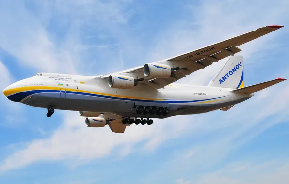 The sky, The plane, Wings, Engines, Ukraine, Soviet, An-124, Ruslan