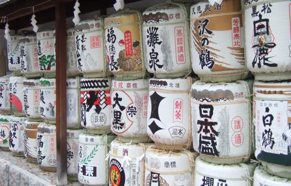 Japan, characters, Japan, barrel, sake