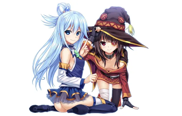Ass, hat, boobs, breast, anime, Aqua, pretty, tits