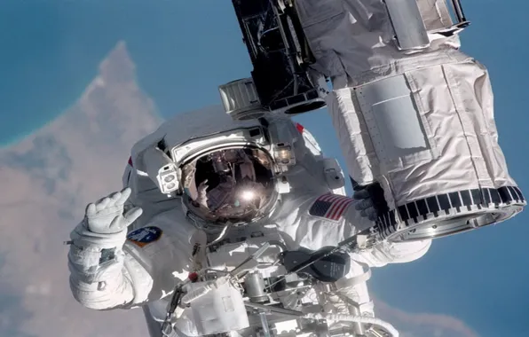 Ship, astronaut, space.the suit