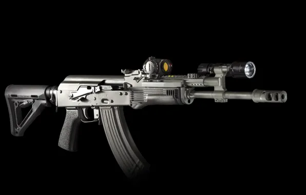 Picture weapons, background, machine, flashlight, rifle, assault