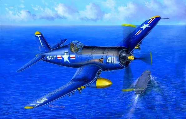 USA, The carrier, F4U Corsair, Carrier-based fighter, VF-14, F4U-5 Corsair, Radial engine R-2800-32W