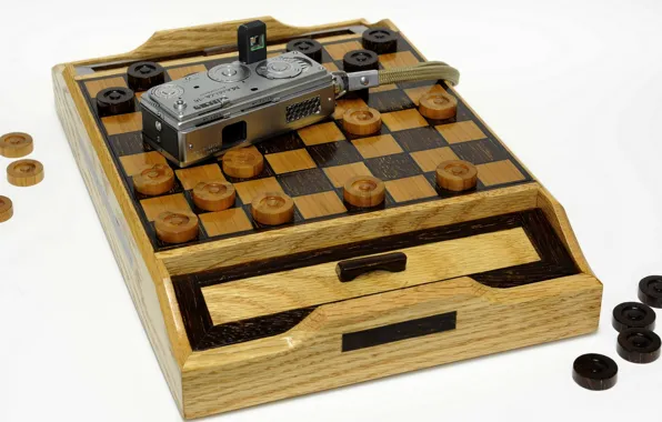 Tree, chess Board, checkers, Automatic, Mamiya-16, miniature camera, handmade