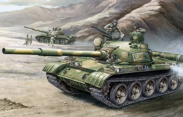 Picture figure, art, Soviet medium tank, T-62, object 166