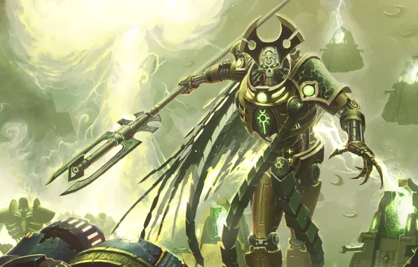 Picture energy, the explosion, weapons, armor, Warhammer, offensive, Necron Overlord