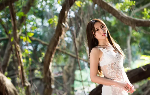 Summer, look, girl, hair, dress