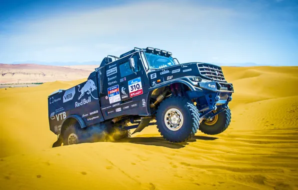 Picture Sand, Auto, Black, Machine, Truck, Kamaz, Rally, Dakar