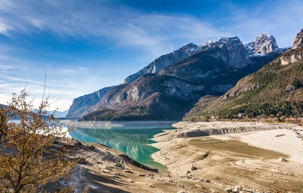 Mountains, lake, Italy, Italy, Trentino Alto Adige, Lake Molveno, Molveno