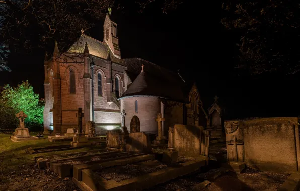Night, graves, St Mary of the Angels