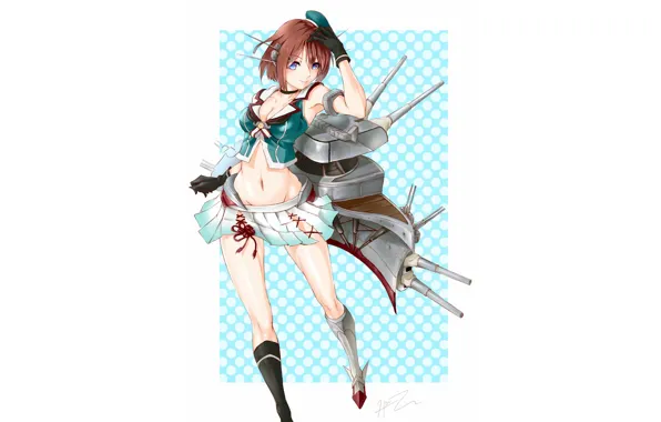 Girl, sexy, cleavage, brown hair, boobs, anime, blue eyes, beautiful