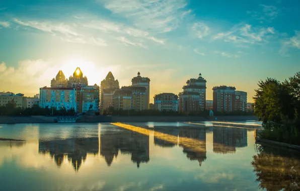 The city, Kazakhstan, promenade, Astana, Astana, Kazakhstan, Yesil